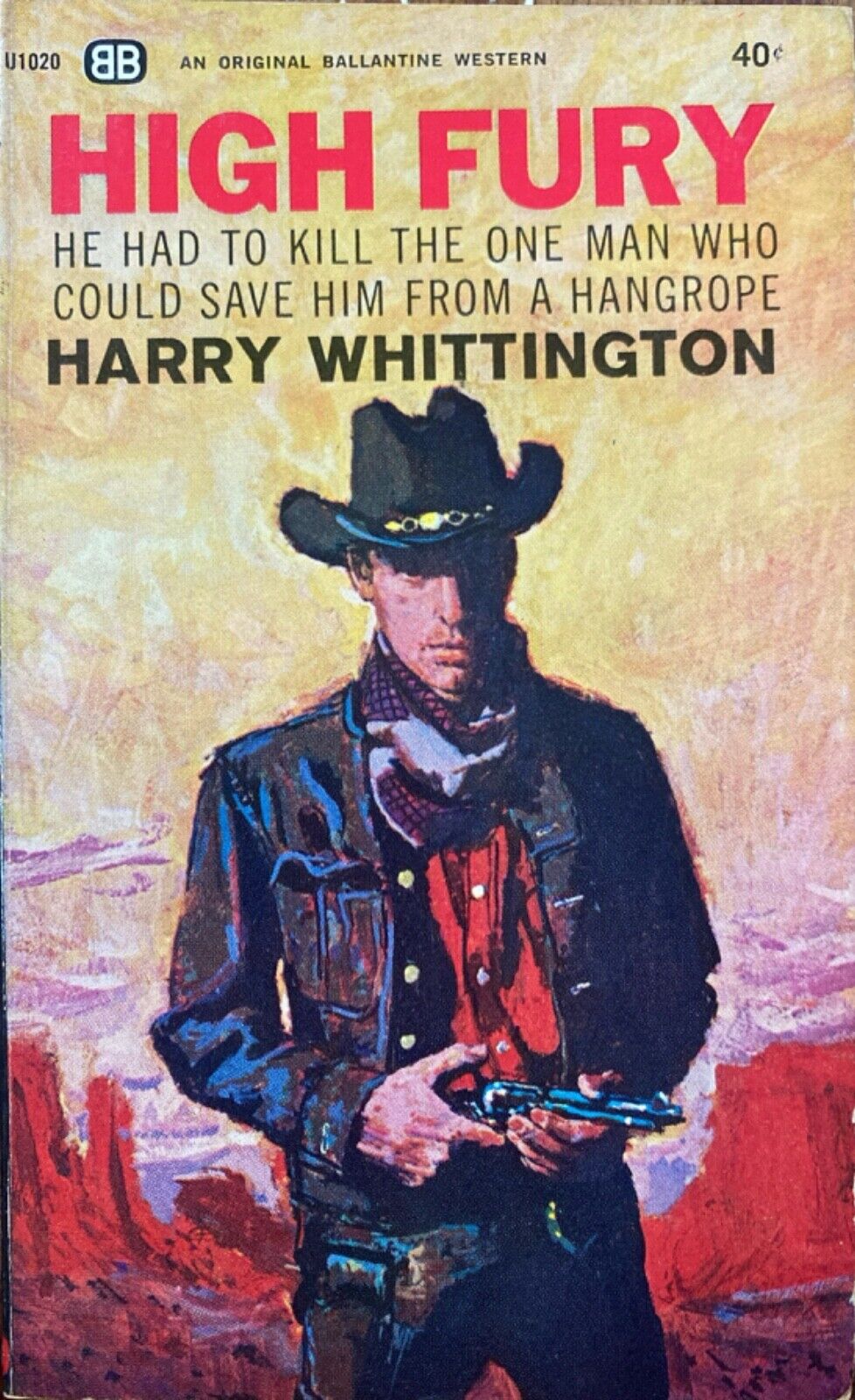 High Fury by Harry Whittington 1964 Ballantine U1020 Paperback