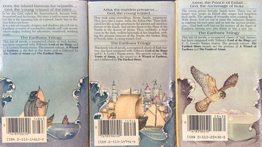The Earthsea Trilogy by Ursula K. LeGuin 1970s Bantam Paperback
