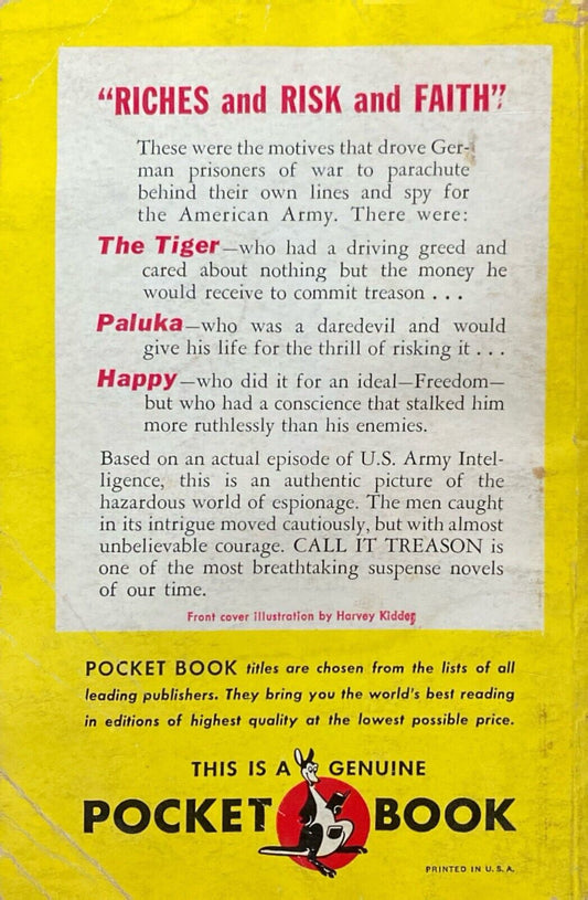 Call It Treason by George Howe 1950 Pocket 748 Paperback First