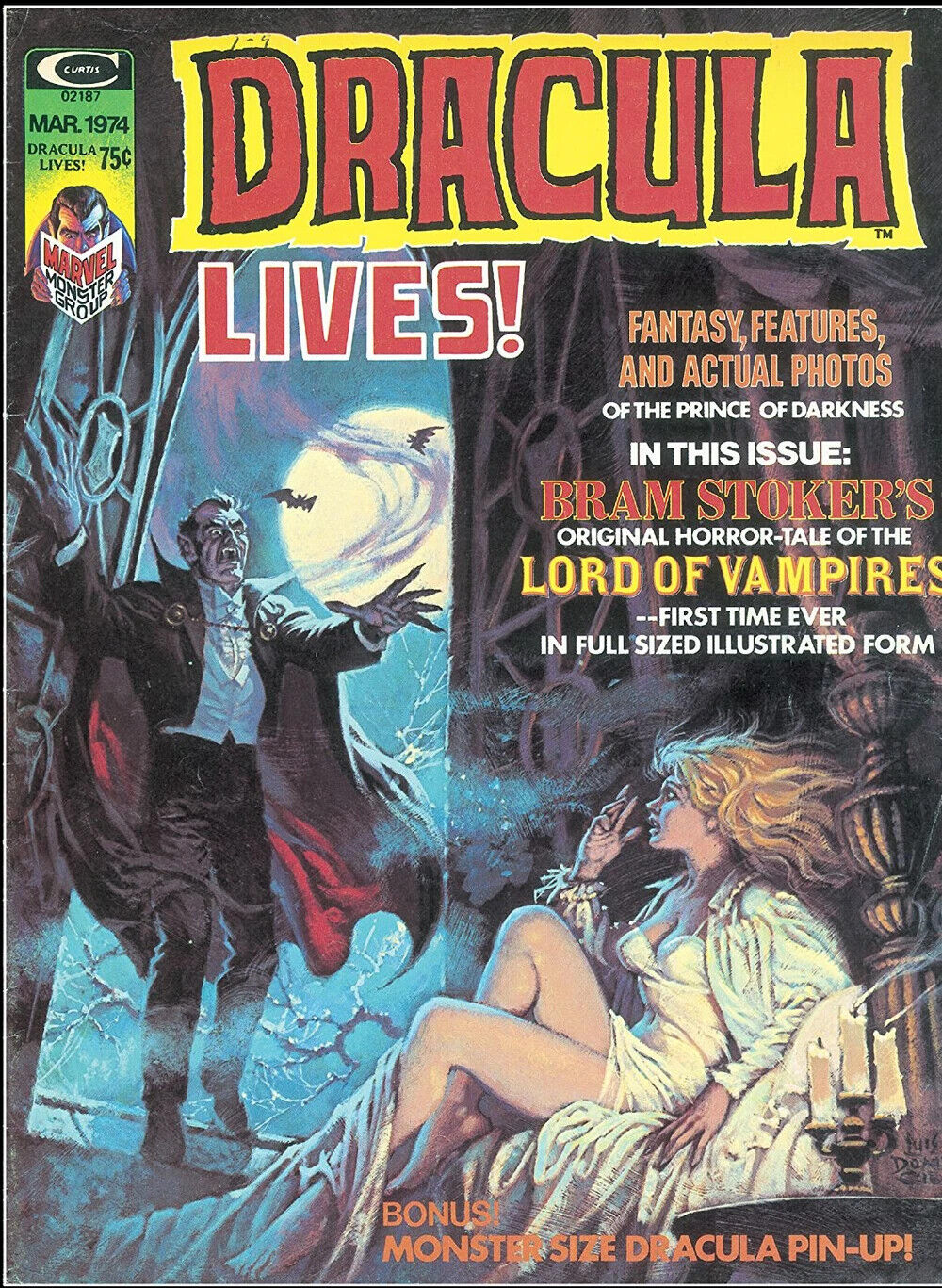 Dracula Lives! #1 (Vol. 2) March 1974 Curtis Publishing (Marvel Monster Group)