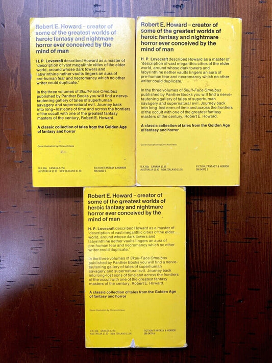 Skull-Face Omnibus Volume 1-3 by Robert E. Howard 1967 Panther Paperback