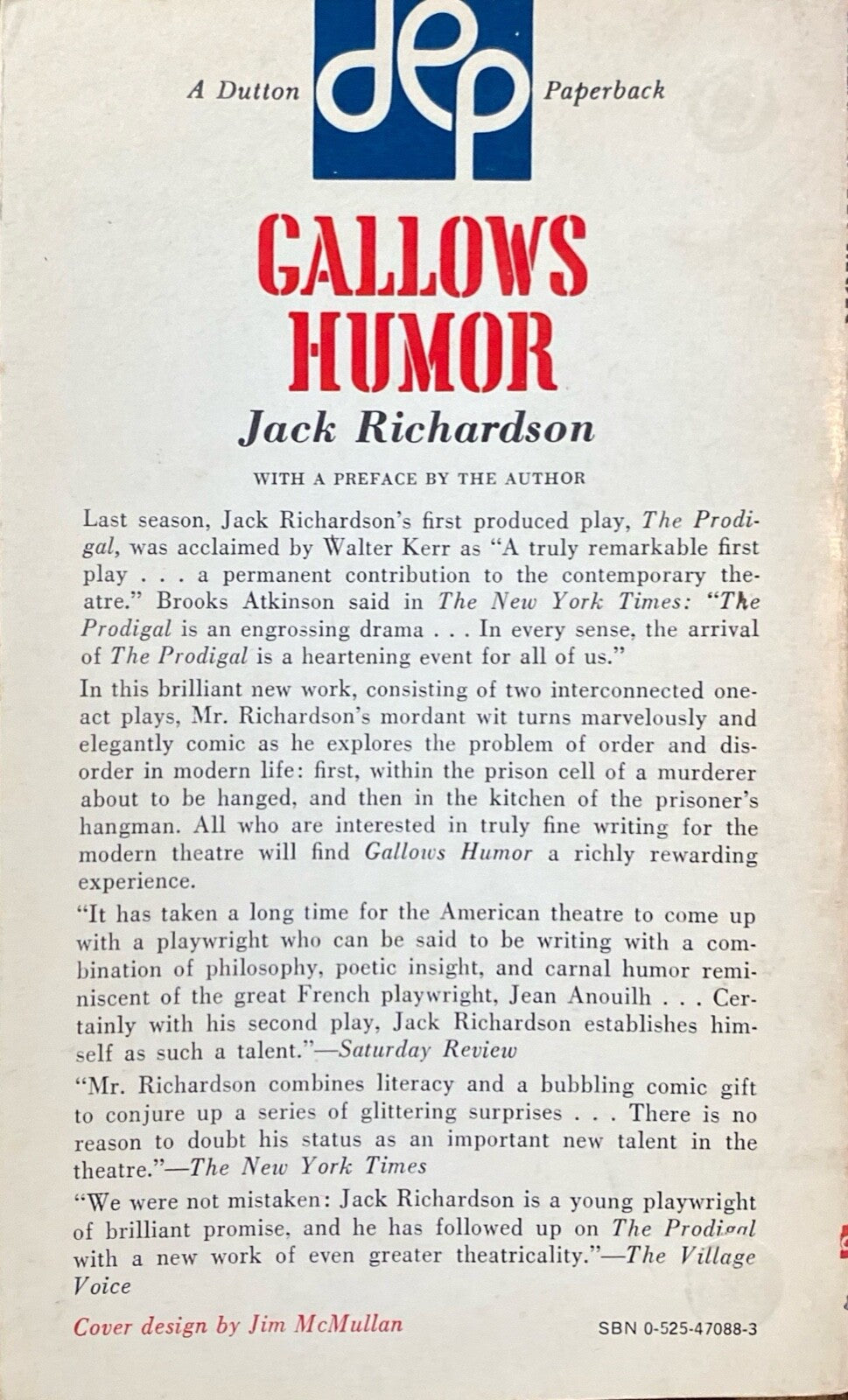 Gallow's Humor by Jack Richardson 1961 Dutton Paperback