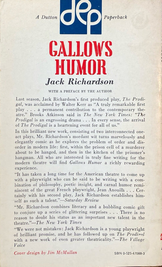 Gallow's Humor by Jack Richardson 1961 Dutton Paperback
