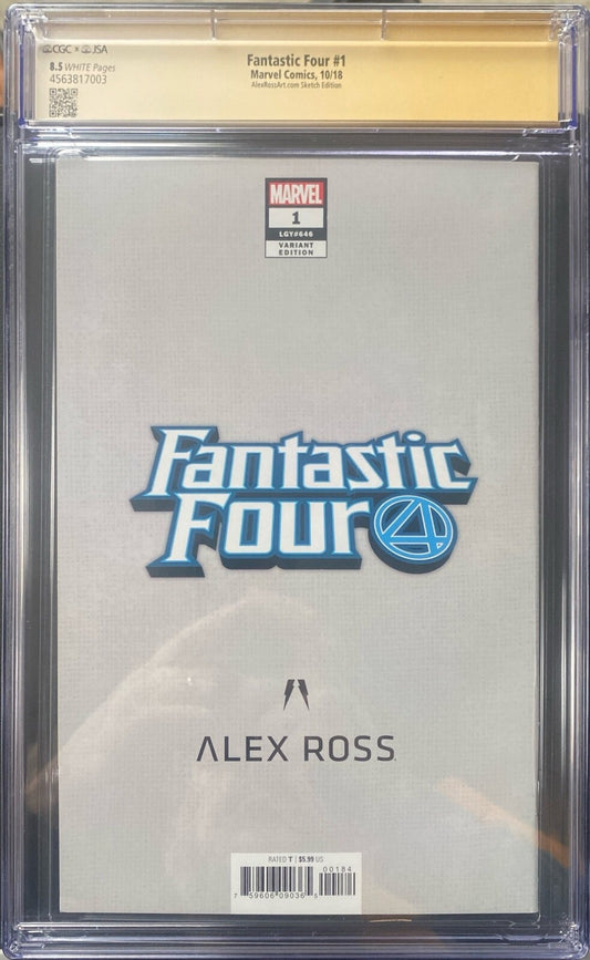 Marvel Fantastic Four #1 CGC 8.5 signed Alex Ross Store Exclusive Homage Sketch