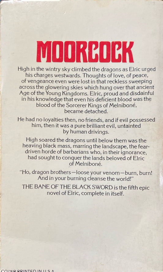 The Bane of the Blacksword by Michael Moorcock 1977 Daw UW1421 PB First Third