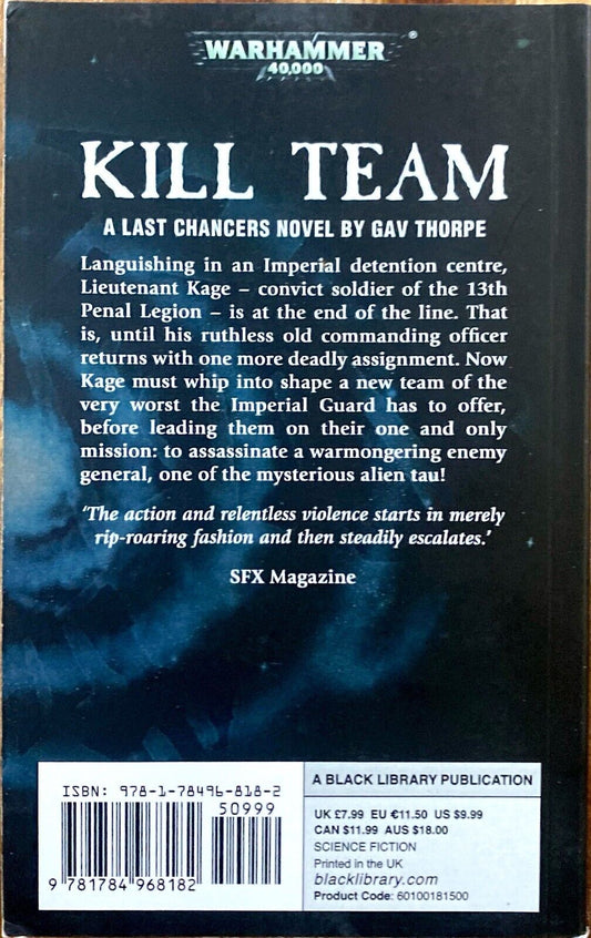 Kill Team by Gav Thorpe 2018 Black Library Paperback Warhammer Last Chancers