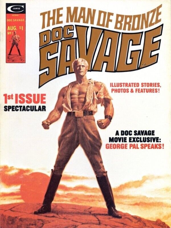 (Curtis) Marvel Magazine Doc Savage #1 Bronze Age 1975 The Man of Bronze