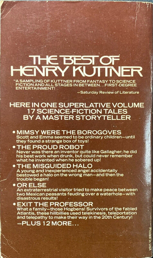 The Best of Henry Kuttner 1975 Ballantine 244415 Paperback