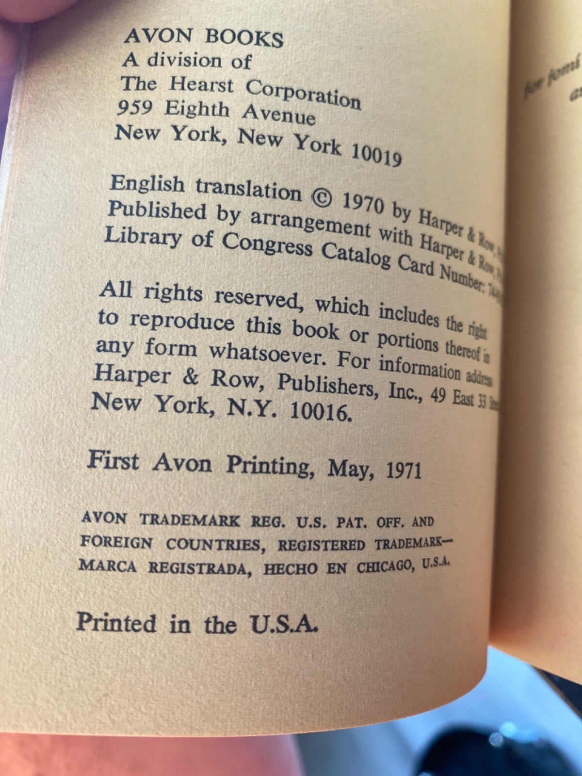 One Hundred Years of Solitude by Gabriel Garcia Marquez 1971 Avon J106 First