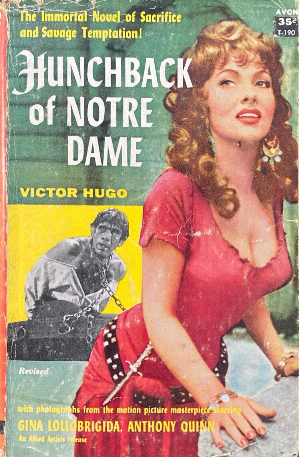 Hunchback of Notre Dame by Victor Hugo 1957 Avon T-190 Paperback