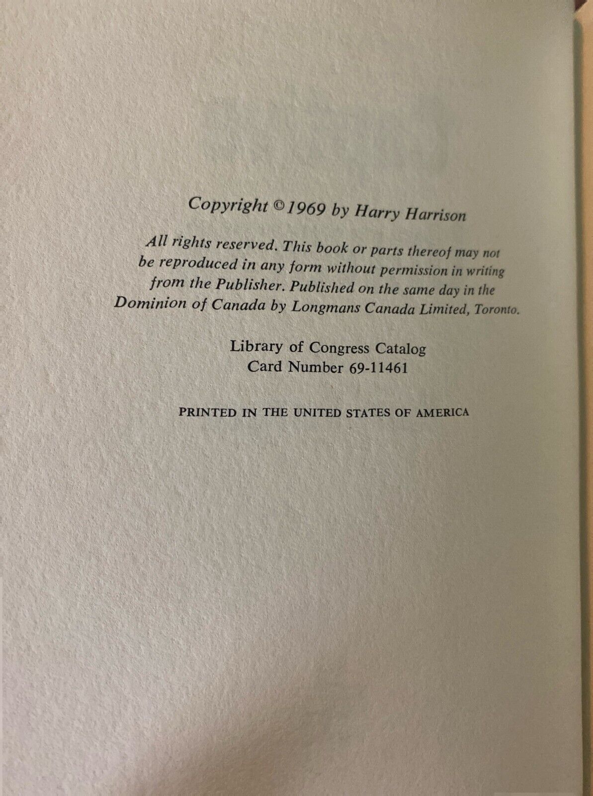 Captive Universe by Harry Harrison 1969 Putnam Hardcover First