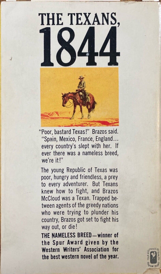 The Nameless Breed by Will C. Brown 1961 Bantam 2265 Paperback