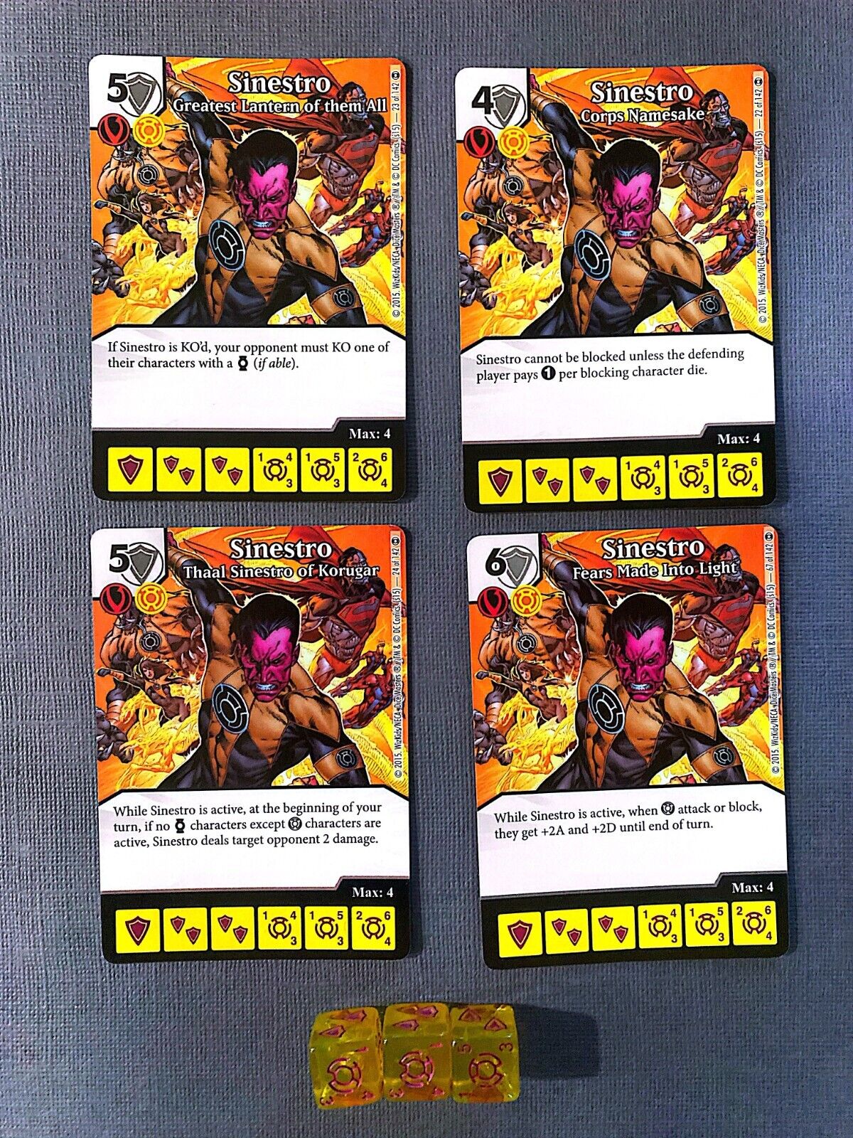 Wizkids DC Dice Masters War of Light Sinestro Set +3 dice