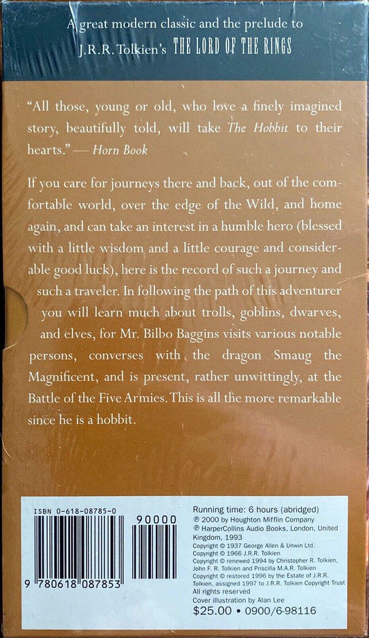 The Hobbit by J.R.R. Tolkien 2000 Audiobook Cassette Sealed in Shrink