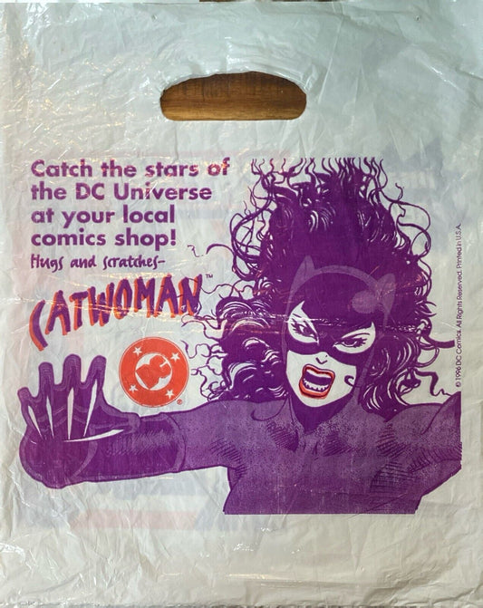 Vintage 1996 Plastic Comic Merchandise Bag DC Image Catwoman Spawn Savage Dragon