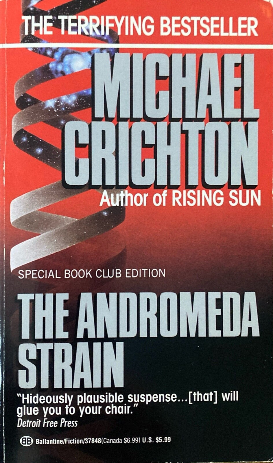 The Andromeda Strain by Michael Crichton 1993 Ballantine Paperback