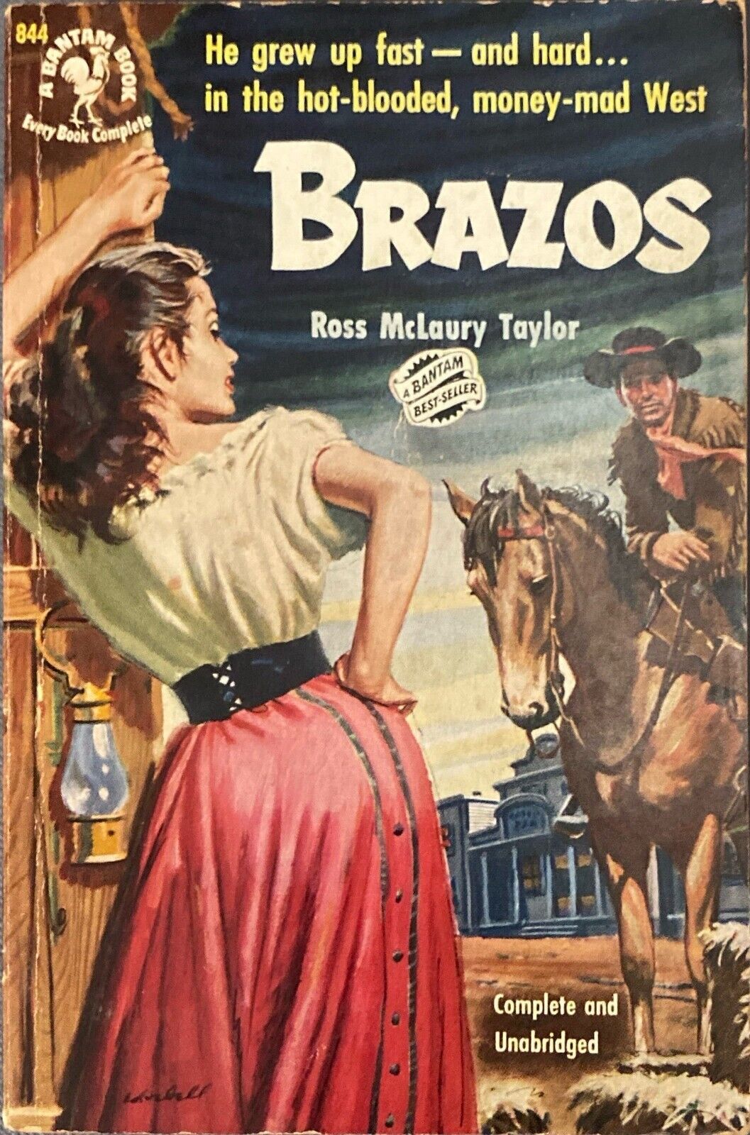 Brazos by Ross McLaurly Taylor 1950 Bantam 844 Paperback