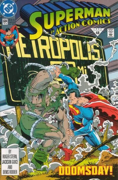 DC Comics Action Comics #684 Modern Age 1992 Superman Doomsday Newsstand