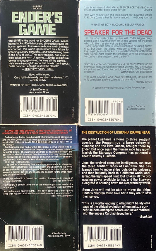 The Ender Quartet by Orson Scott Card 1990s Tor Paperback