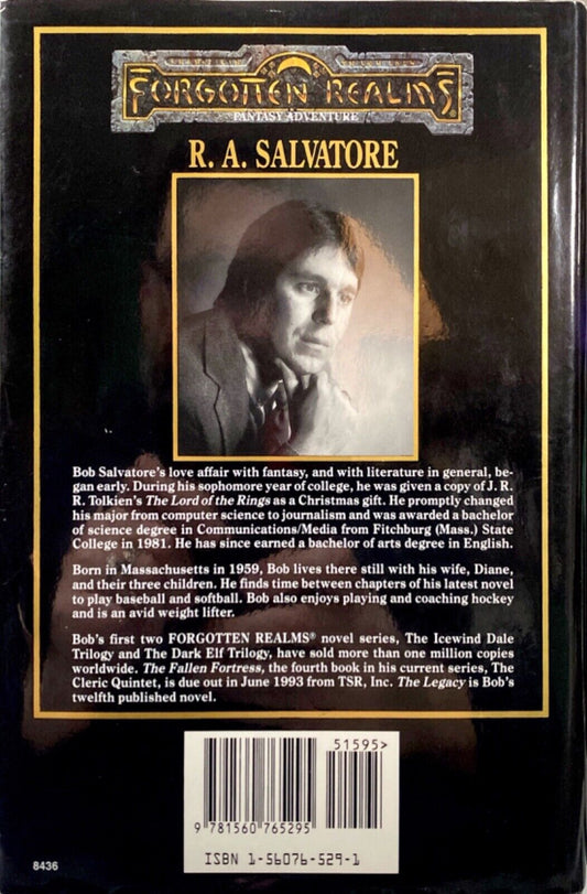 Legacy by R.A. Salvatore 1992 TSR Hardcover Forgotten Realms First
