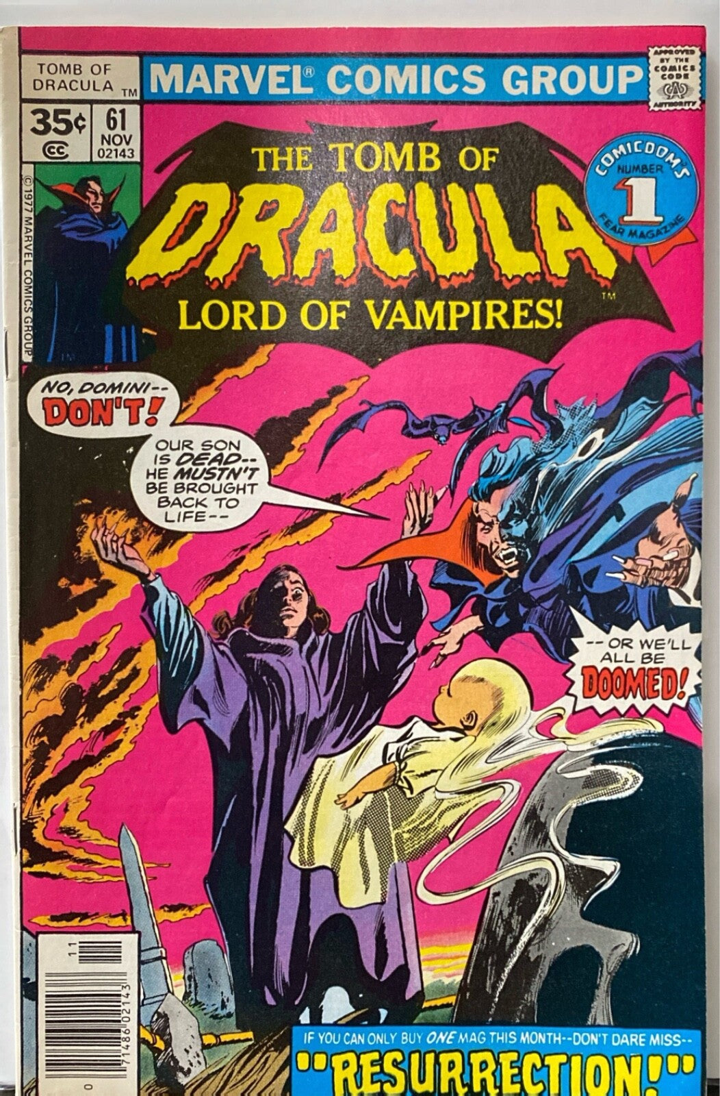 Marvel Comics Tomb of Dracula #61 Bronze Age 1977