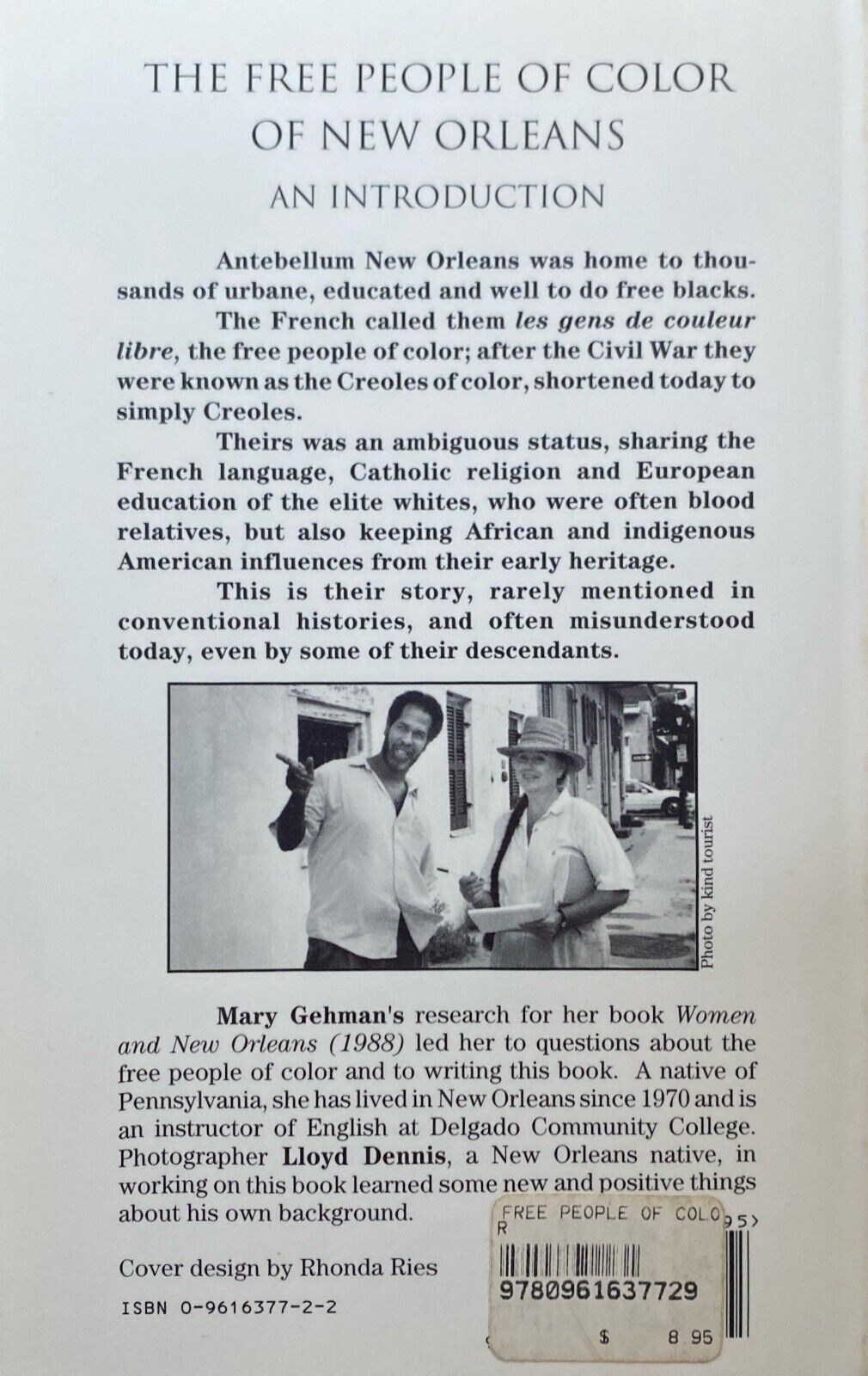 The Free People of Color of New Orleans by Mary Gehman 2003 Paperback