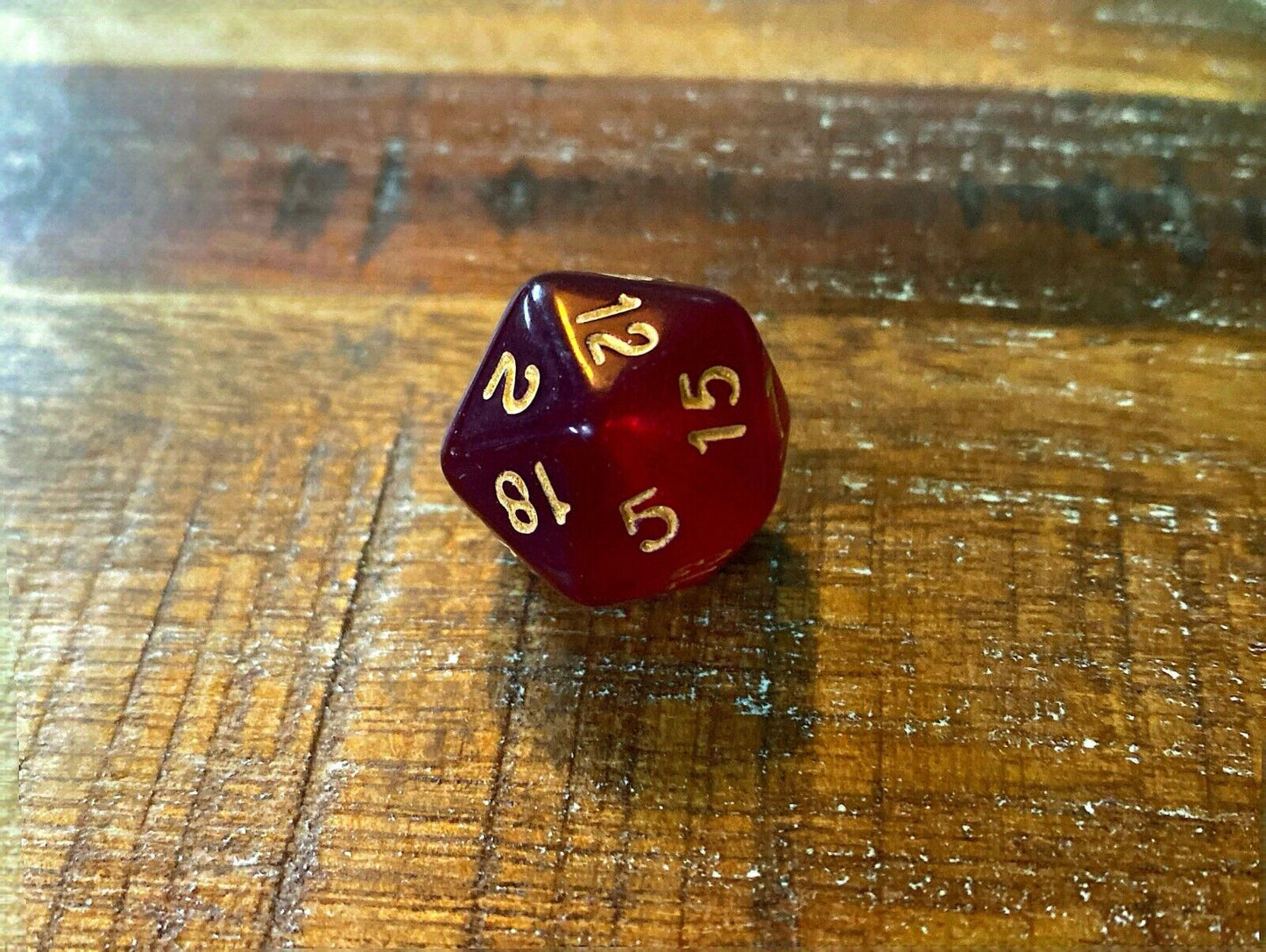 Set of 7 TTRPG Gaming Dice Dungeons & Dragons Pathfinder D20 Crimson Sparkle Red