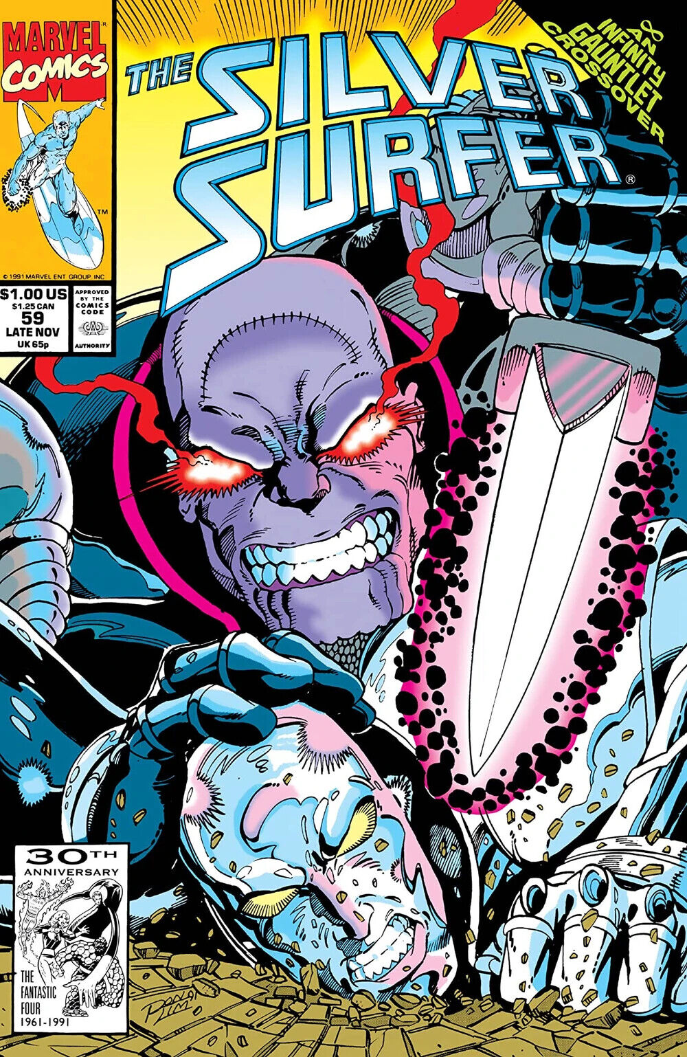 Marvel Comics Silver Surfer #59 Copper Age 1991 Thanos