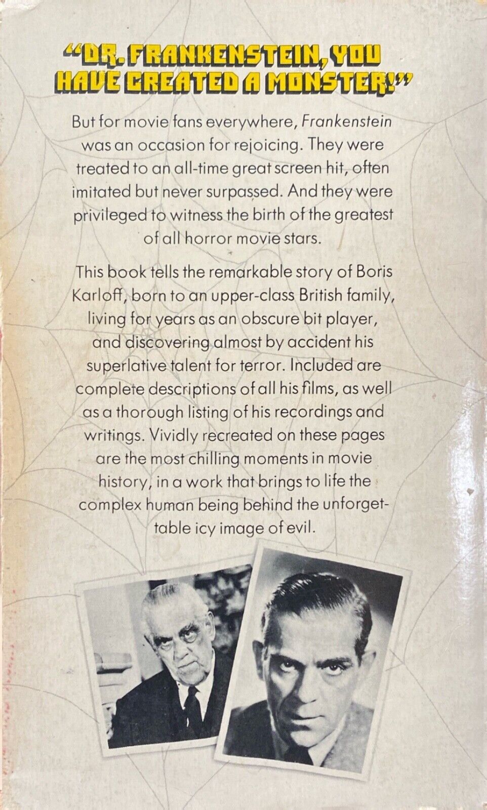 Karloff: The Man, The Monster, The Movies by Denis Gifford 1973 Paperback