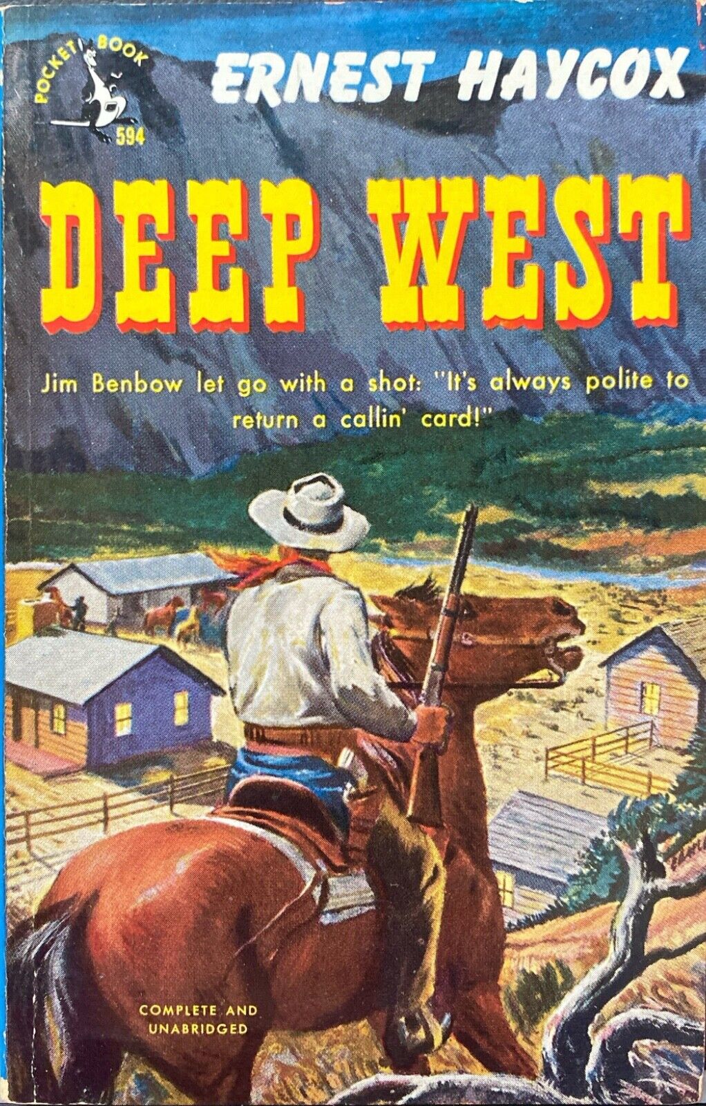 Deep West by Ernest Haycox 1949 Pocket Book 594 Paperback