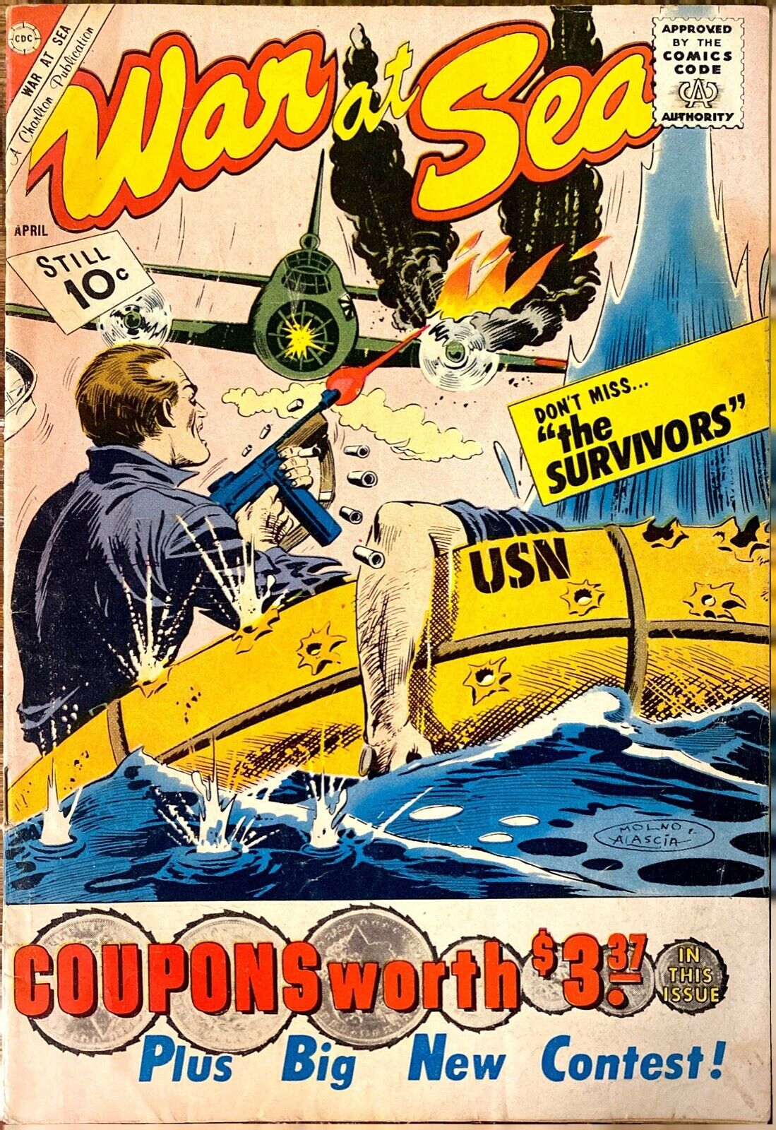 Charlton Comics War at Sea #41 Silver Age 1961