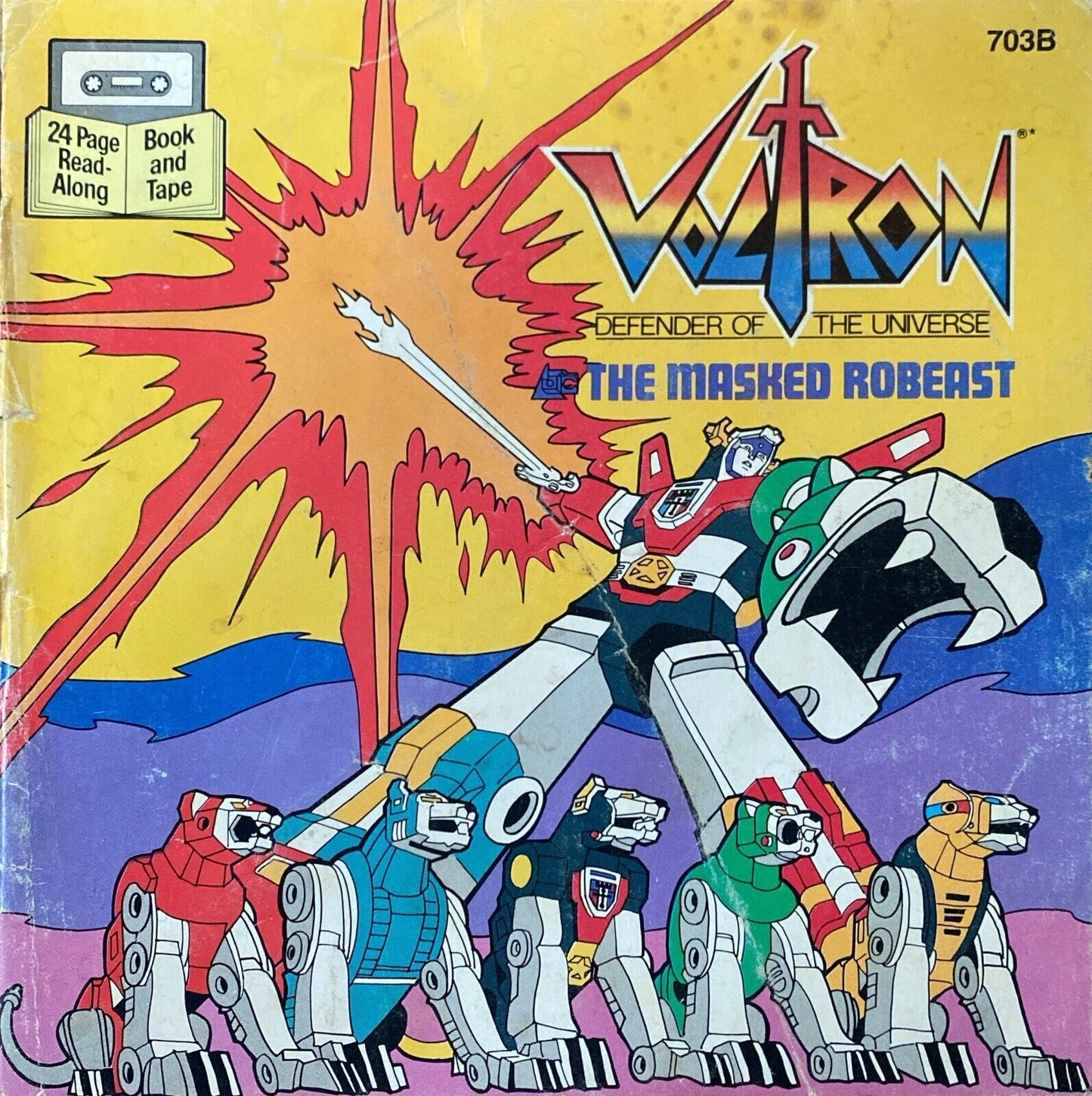 Voltron: The Masked Robeast 1986 LJN Toys Paperback NO Cassette