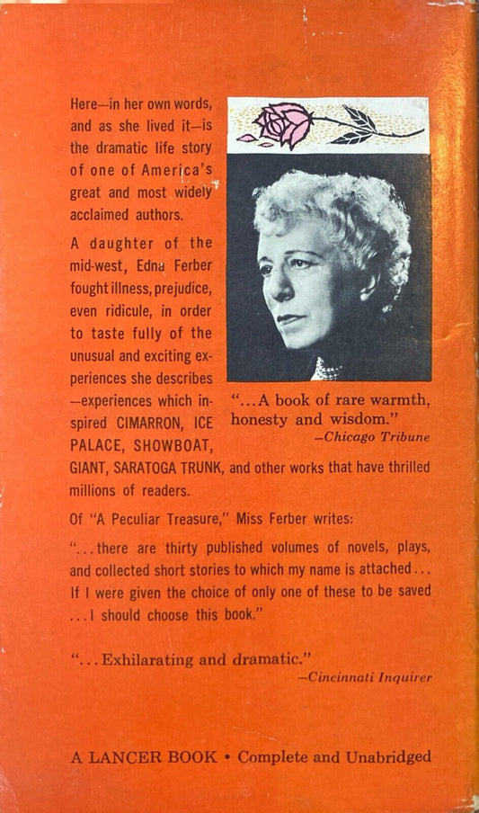 A Peculiar Treasure by Edna Ferber 1960 Lancer 73-401 Paperback