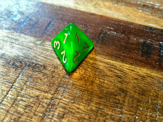 Set of 7 TTRPG Gaming Dice Dungeons & Dragons Pathfinder D20 Kelly Green Marble