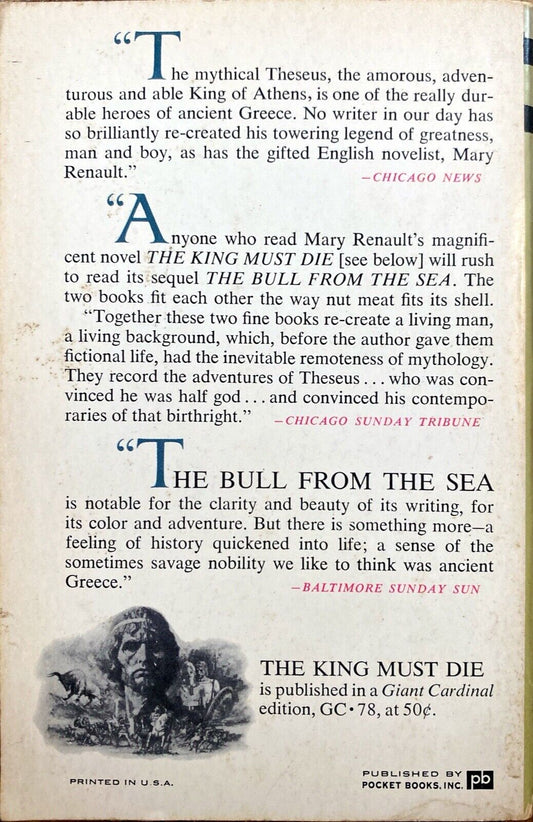 The Bull From the Sea by Mary Renault 1963 Pocket GC-775 Paperback