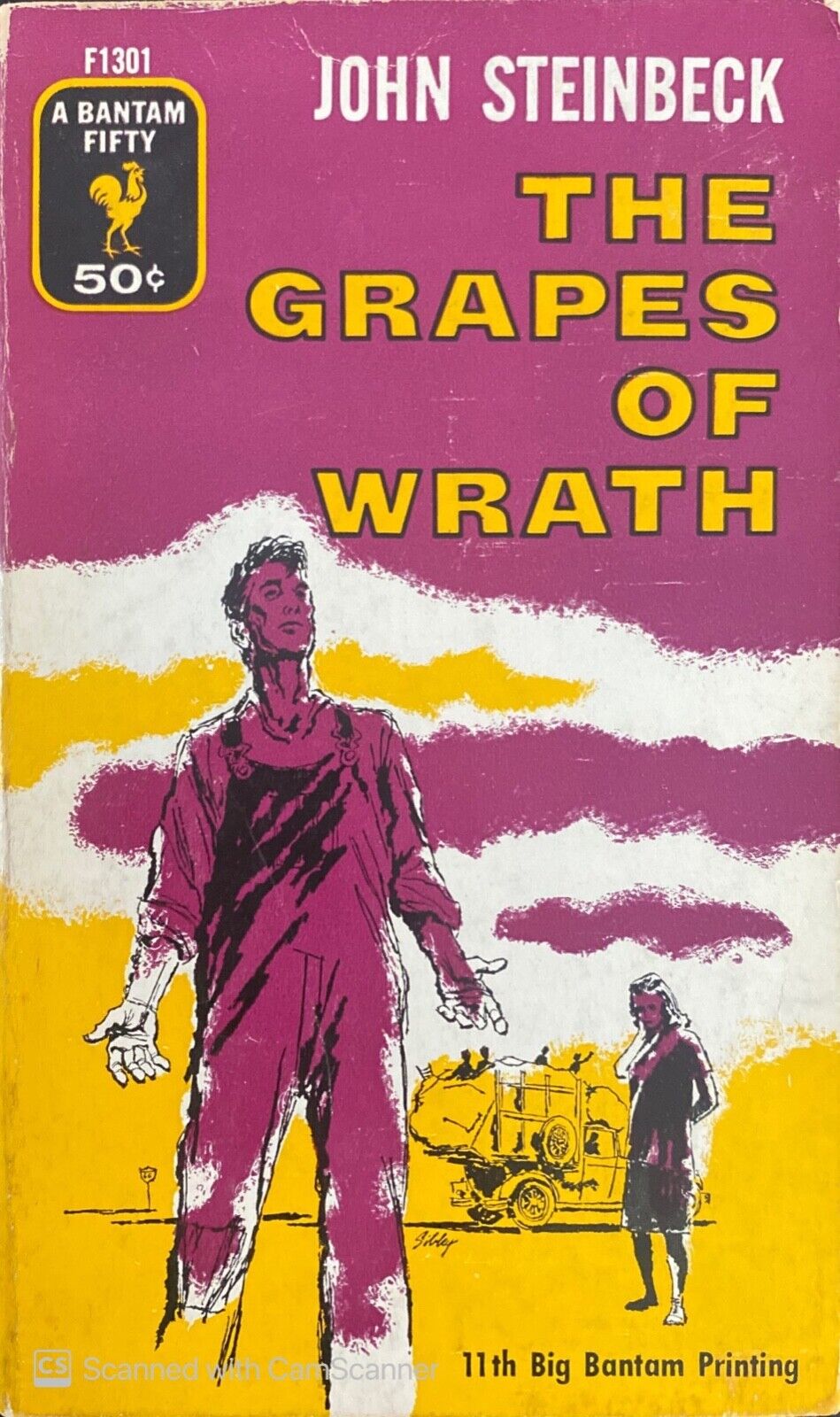 The Grapes of Wrath by John Steinbeck 1955 Bantam F1301 Paperback