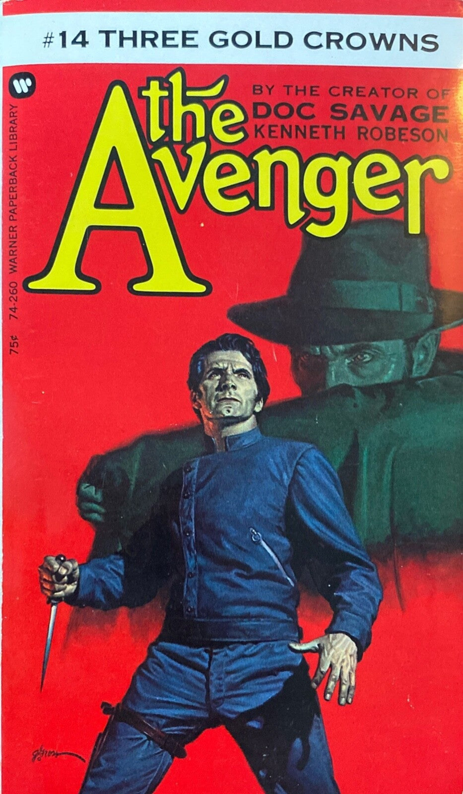 The Avenger #14: Three Gold Crowns by Kenneth Robeson 1973 Warner Paperback