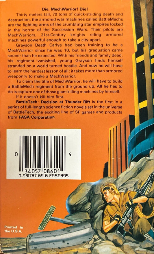 Battletech: Decision at Thunder Rift by William H. Keith 1986 Fasa Paperback