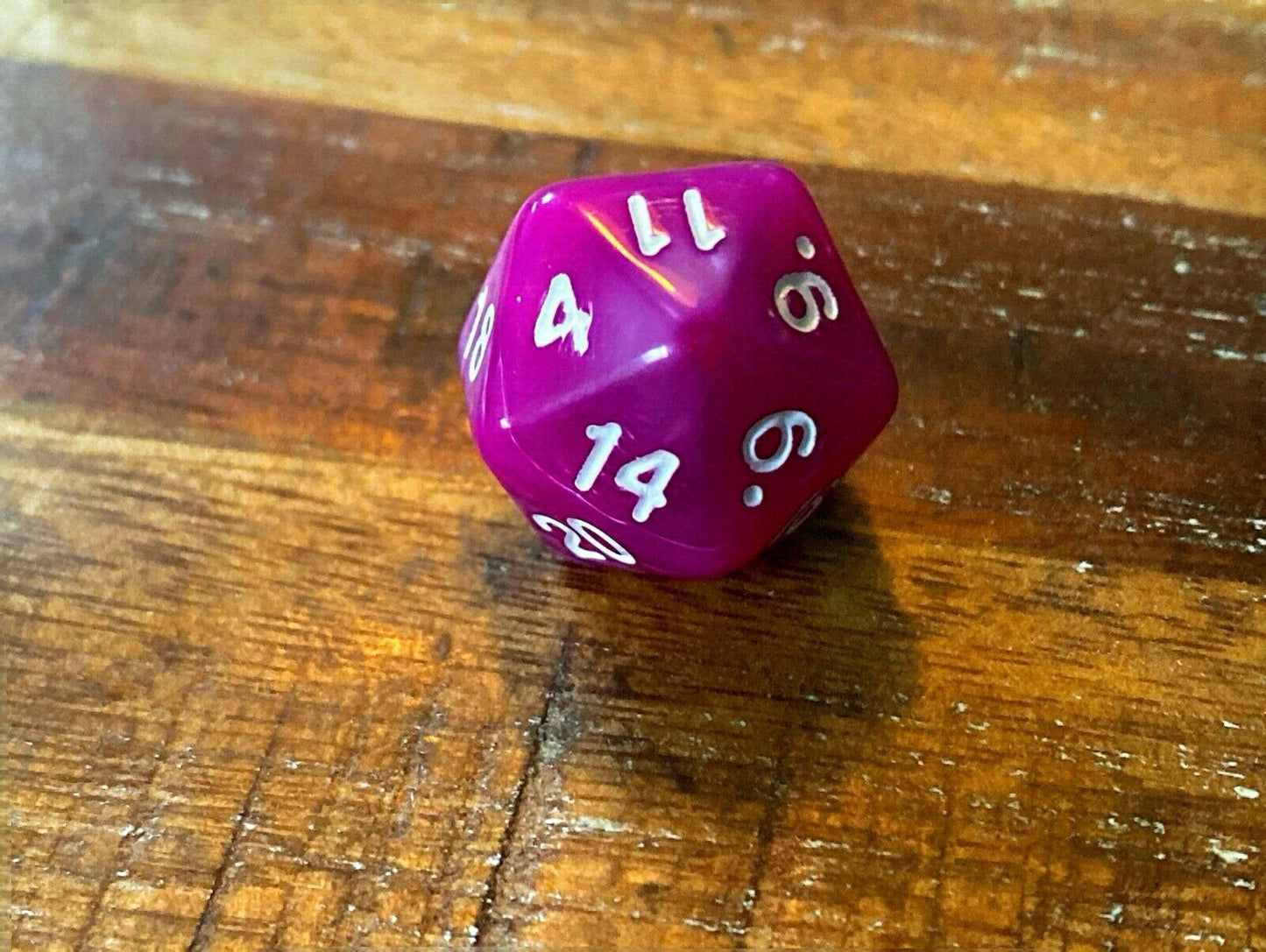 Set of 7 TTRPG Gaming Dice Dungeons & Dragons Pathfinder D20 Magenta Purple Pink