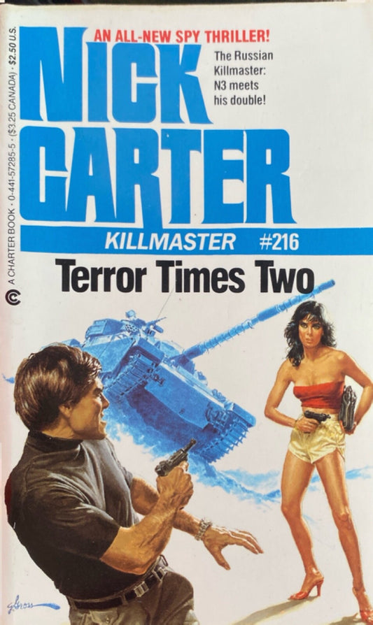 Terror Times Two by Nick Carter 1986 Charter Paperback Killmaster #216