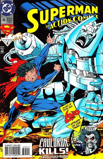 DC Comics Action Comics #695 Modern Age 1993 Superman Embossed Foil