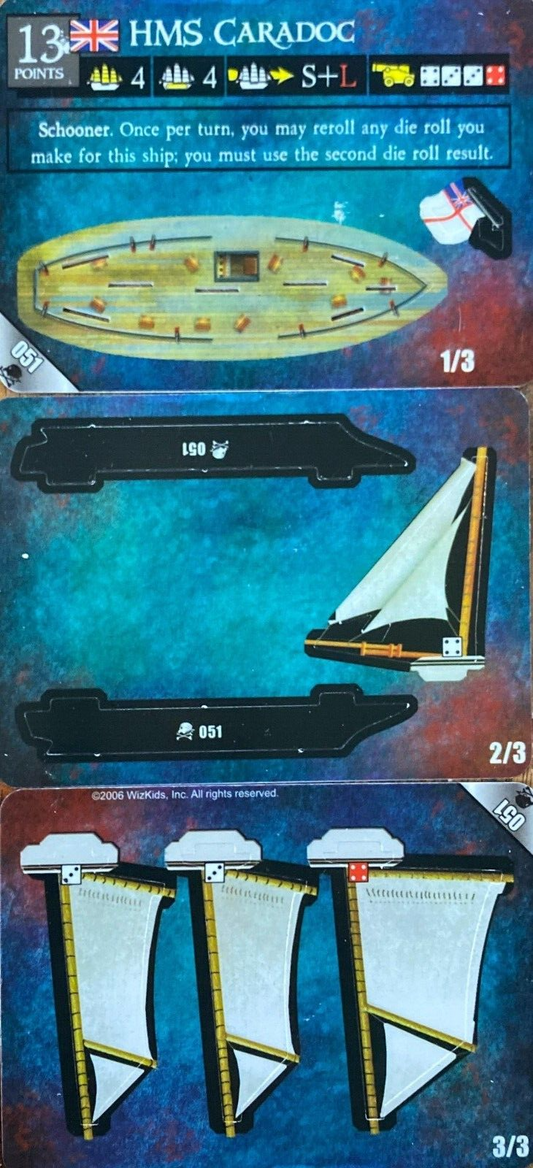 WizKids Pirates CSG of Davy Jones' Curse 051 HMS Caradoc Unpunched