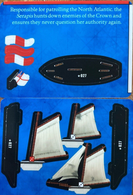 WizKids Pirates CSG of the Revolution 027 HMS Serapis Unpunched