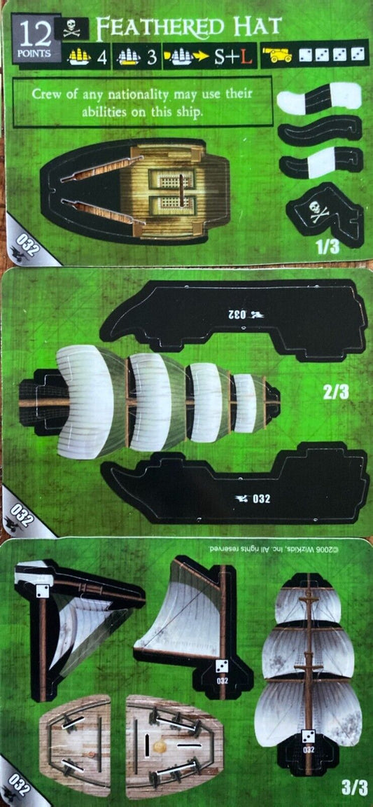 WizKids Pirates CSG of South China Seas 032 Feathered Hat Unpunched