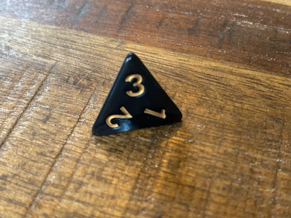 Set of 7 TTRPG Gaming Dice Dungeons & Dragons Pathfinder D20 Black Marble