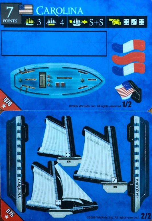 WizKids Pirates CSG of the Revolution 076 Carolina Unpunched