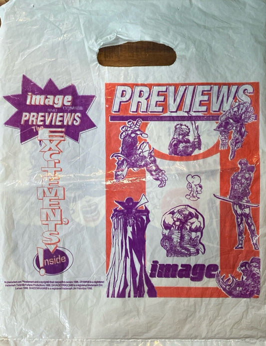 Vintage 1996 Plastic Comic Merchandise Bag DC Image Catwoman Spawn Savage Dragon