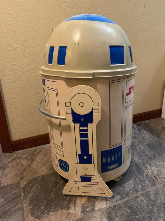 Vintage 1983 R2-D2 Rolling Toy Tote Toy Box Complete Clean
