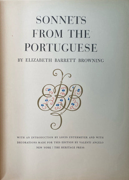 Sonnets From the Portuguese by Elizabeth Barrett Browning 1948 Hardcover