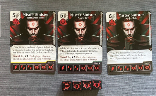 Wizkids Marvel Dice Masters Uncanny X-Men Mister Sinister CUR Rare Set +4 dice